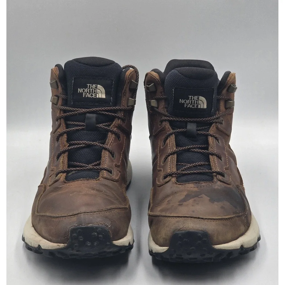 The North Face Men's Vals II Mid Leather Waterproof Boots Brown Size 10